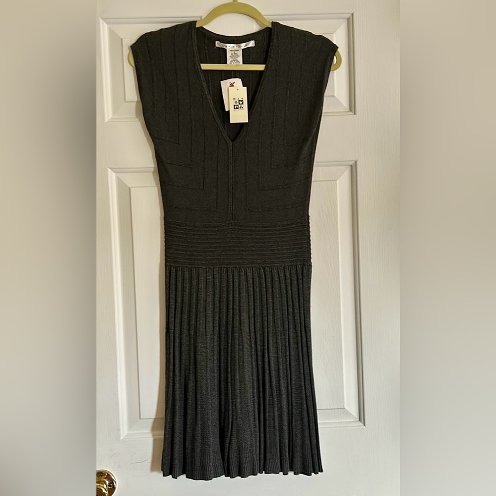 NWT Max Studio Charcoal Grey Knit Sweater dress